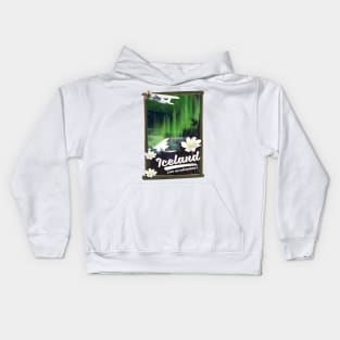 Iceland travel poster Kids Hoodie